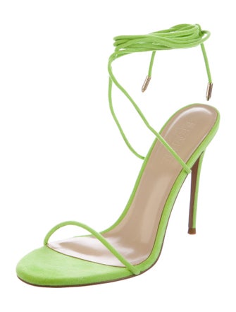 Femme LA Barely There Lace-Up Heel Suede Sandals