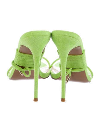 Femme LA Barely There Lace-Up Heel Suede Sandals