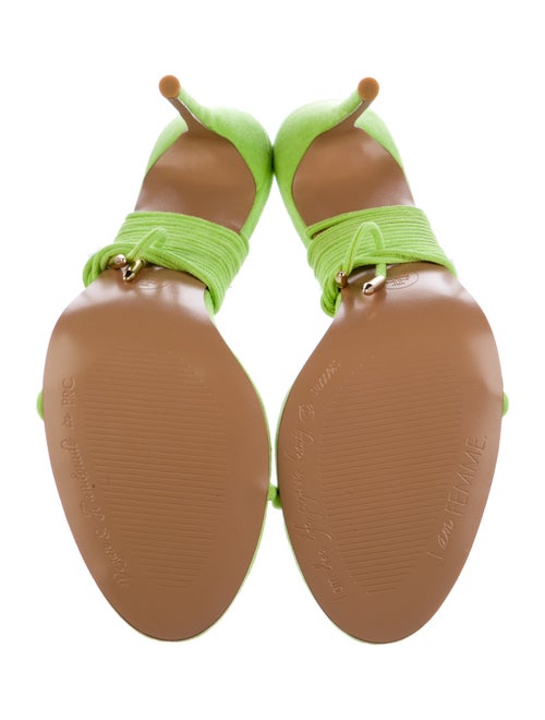 Femme LA Barely There Lace-Up Heel Suede Sandals