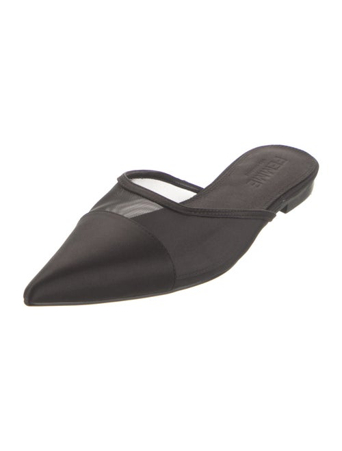 Femme LA Satin Mesh Accents Mules