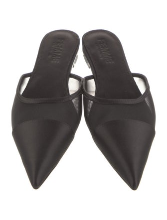 Femme LA Satin Mesh Accents Mules