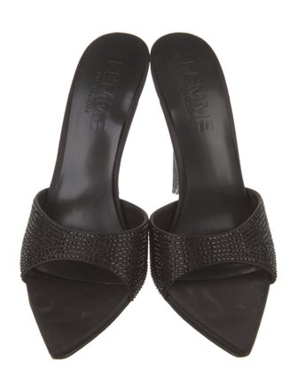 Femme LA Leather Studded Accents Slides