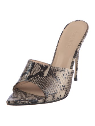 Femme LA Embossed Leather Animal Print Slides