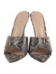 Femme LA Embossed Leather Animal Print Slides