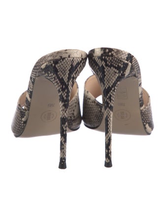 Femme LA Embossed Leather Animal Print Slides