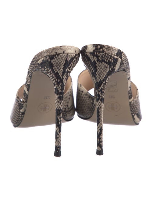 Femme LA Embossed Leather Animal Print Slides