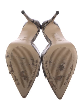 Femme LA Embossed Leather Animal Print Slides