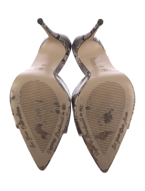 Femme LA Embossed Leather Animal Print Slides