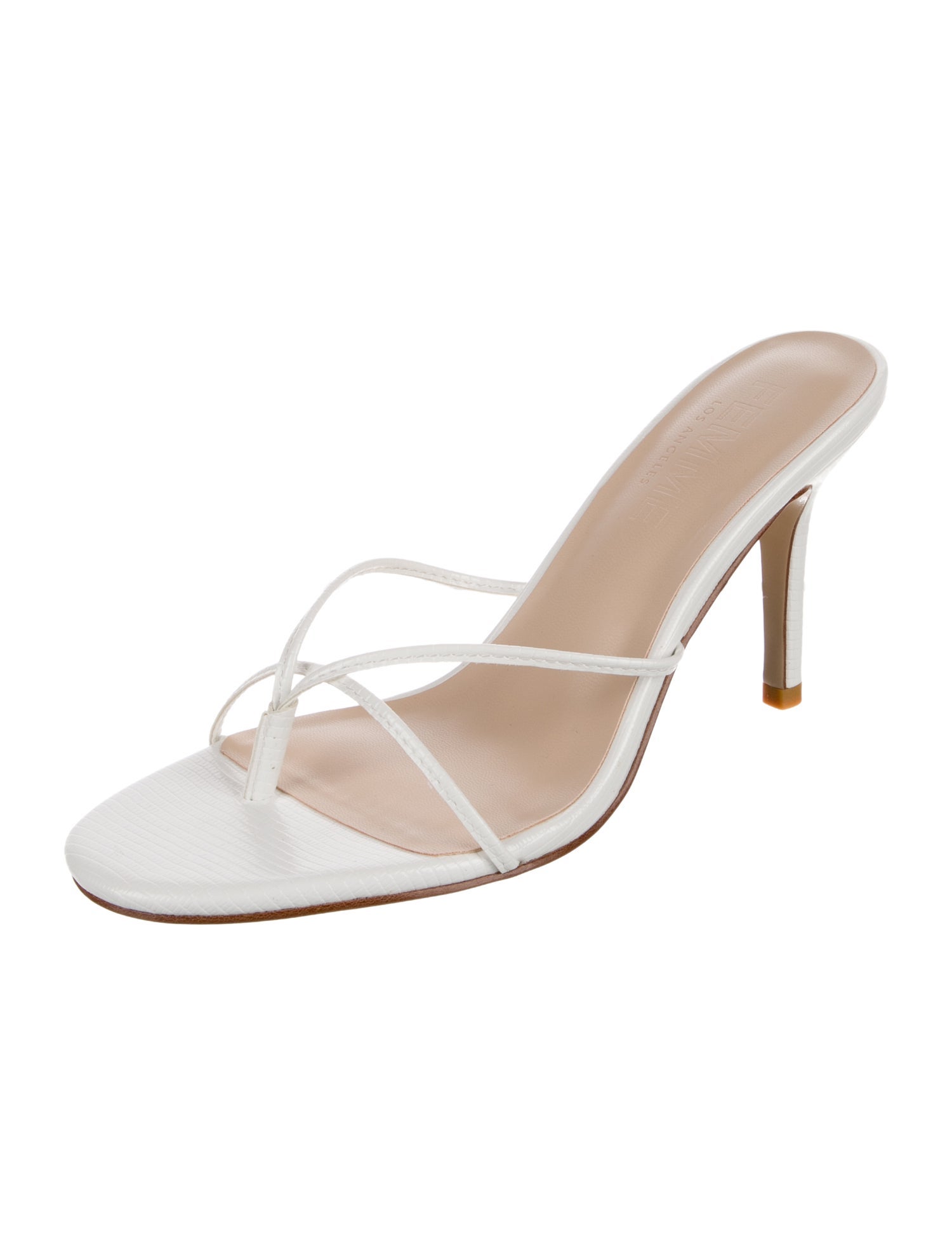 Femme LA Embossed Leather Slides