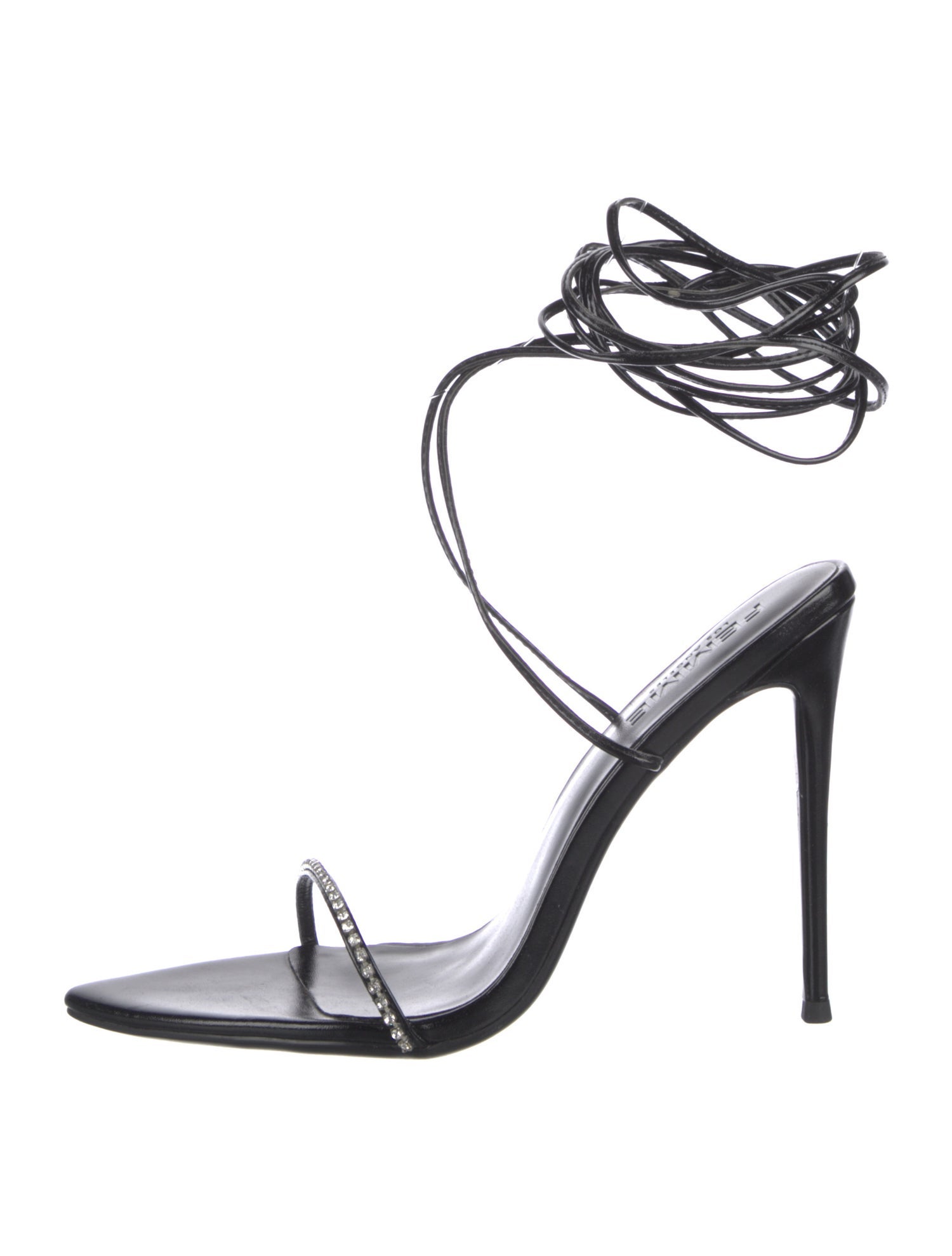 Femme LA Vegan Leather Crystal Embellishments Sandals
