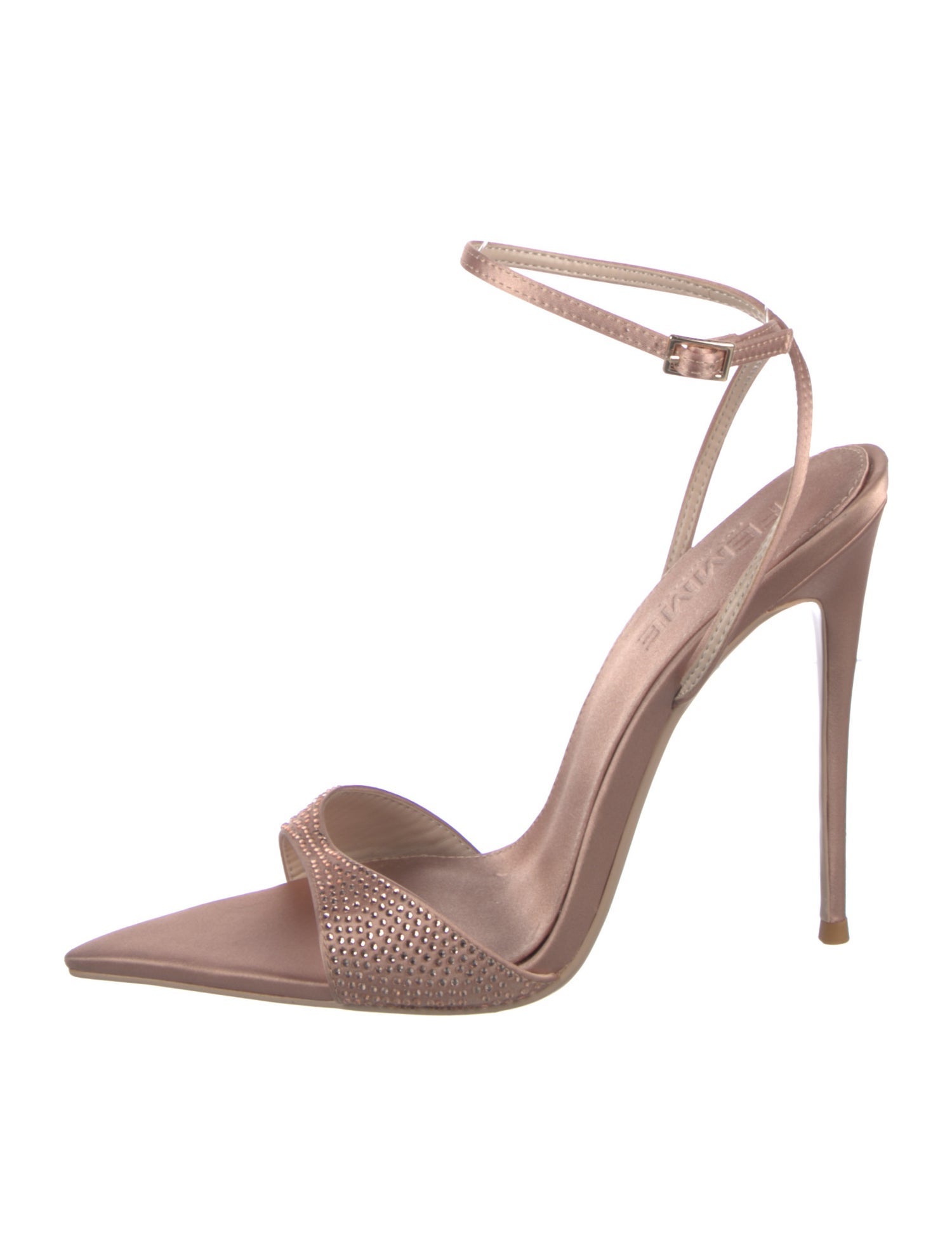 Femme LA Satin Crystal Embellishments Sandals