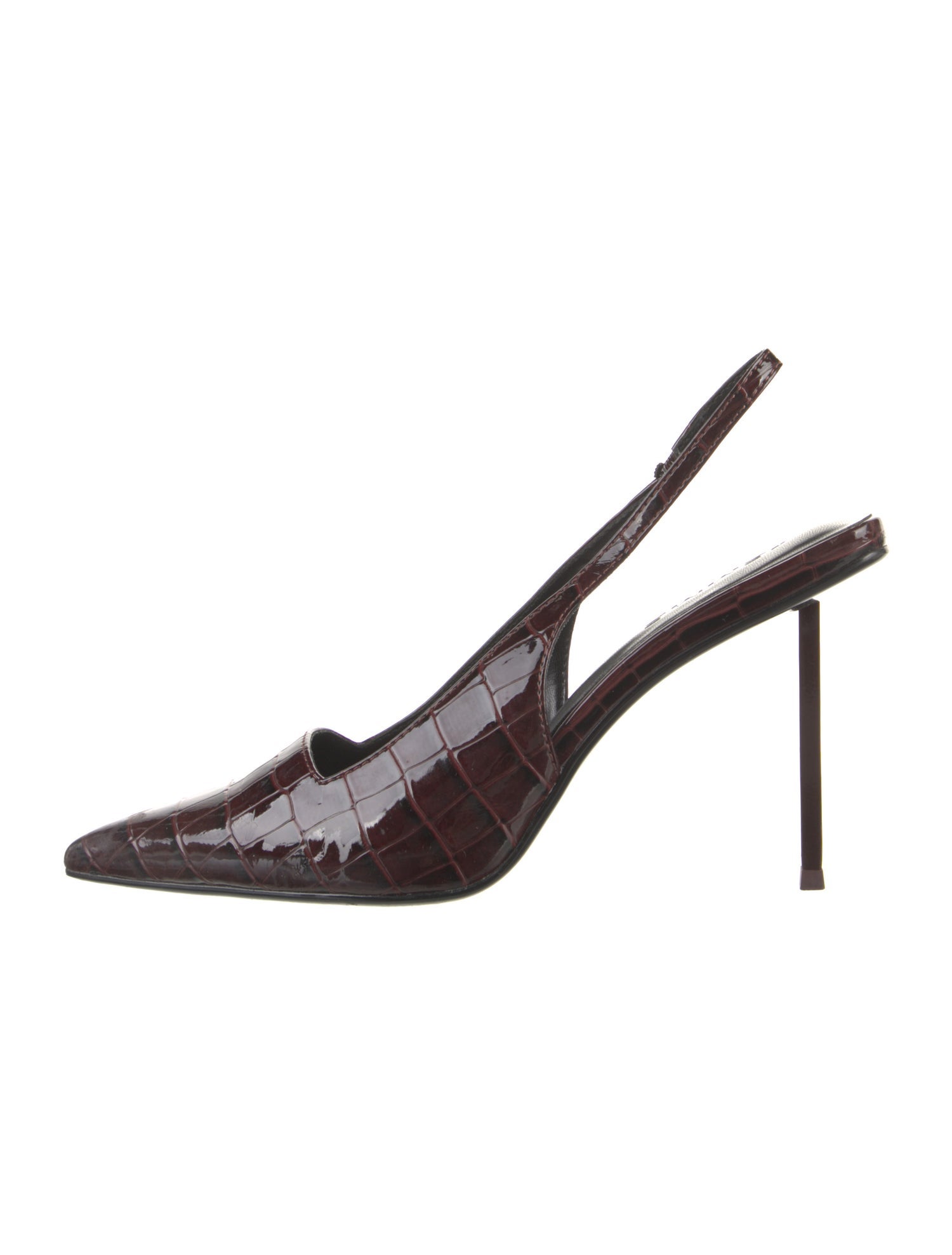 Femme LA Embossed Leather Slingback Pumps