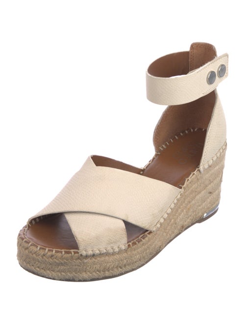 Franco Sarto Leather Embroidered Accent Espadrilles