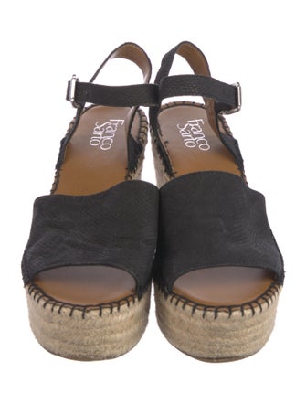 Franco Sarto Leather Embroidered Accent Espadrilles