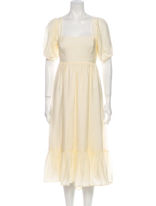 Wayf Square Neckline Long Dress w/ Tags Yellow
