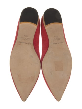 Gianna Meliani Suede Pom-Pom Embellishments Flats