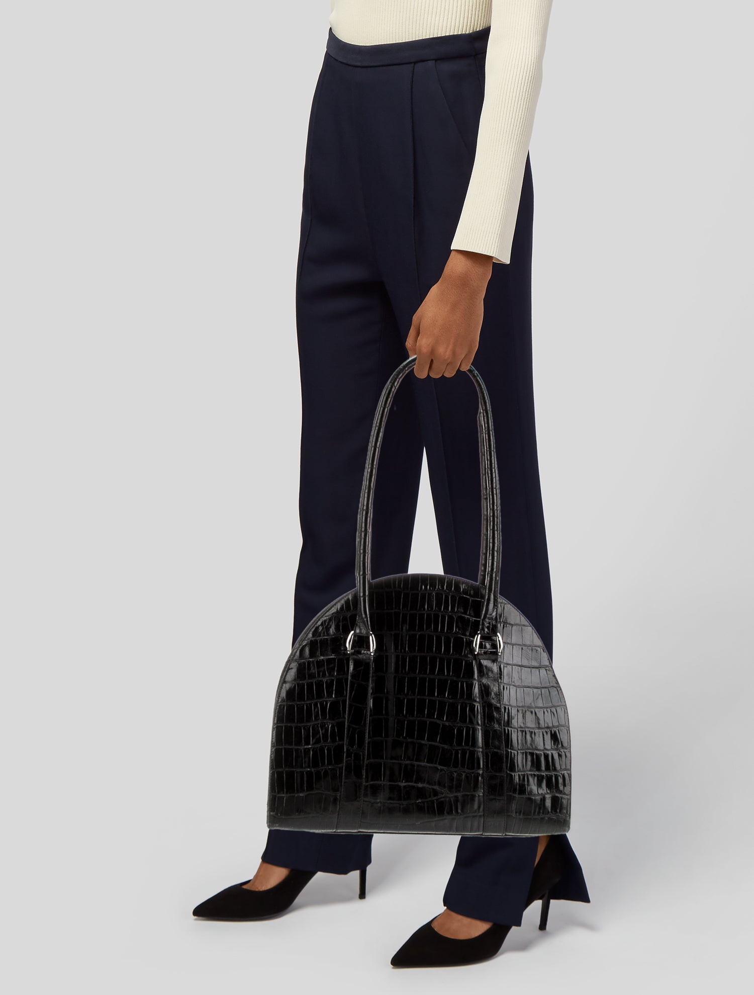 Galo Embossed Leather Shoulder Bag