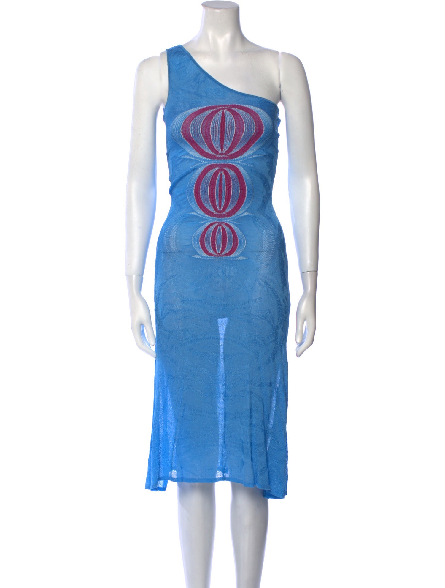 Gimaguas One-Shoulder Midi Length Dress - Blue Dresses, Clothing -  XGSIA21147 | The RealReal