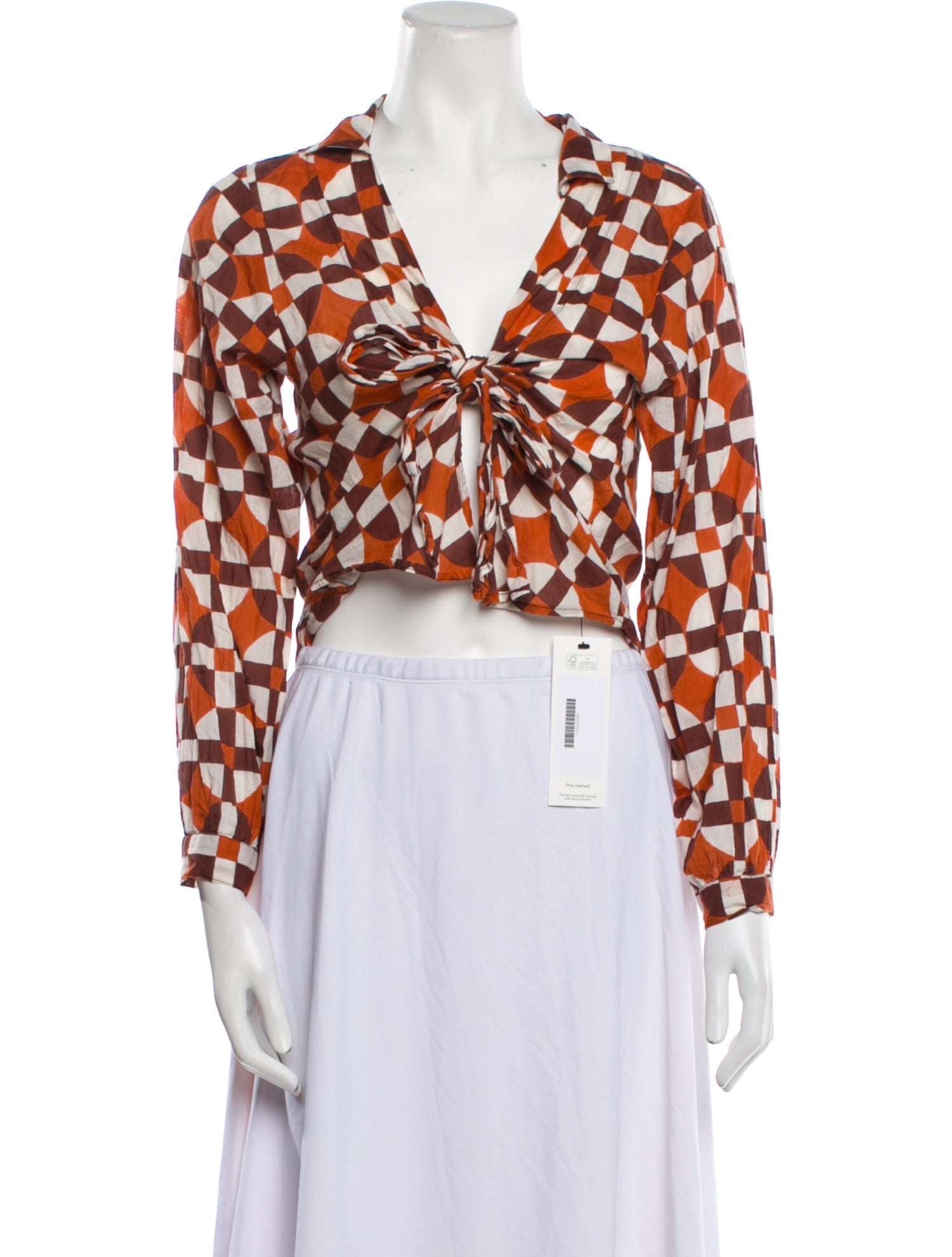 Gimaguas Printed V-Neck Crop Top