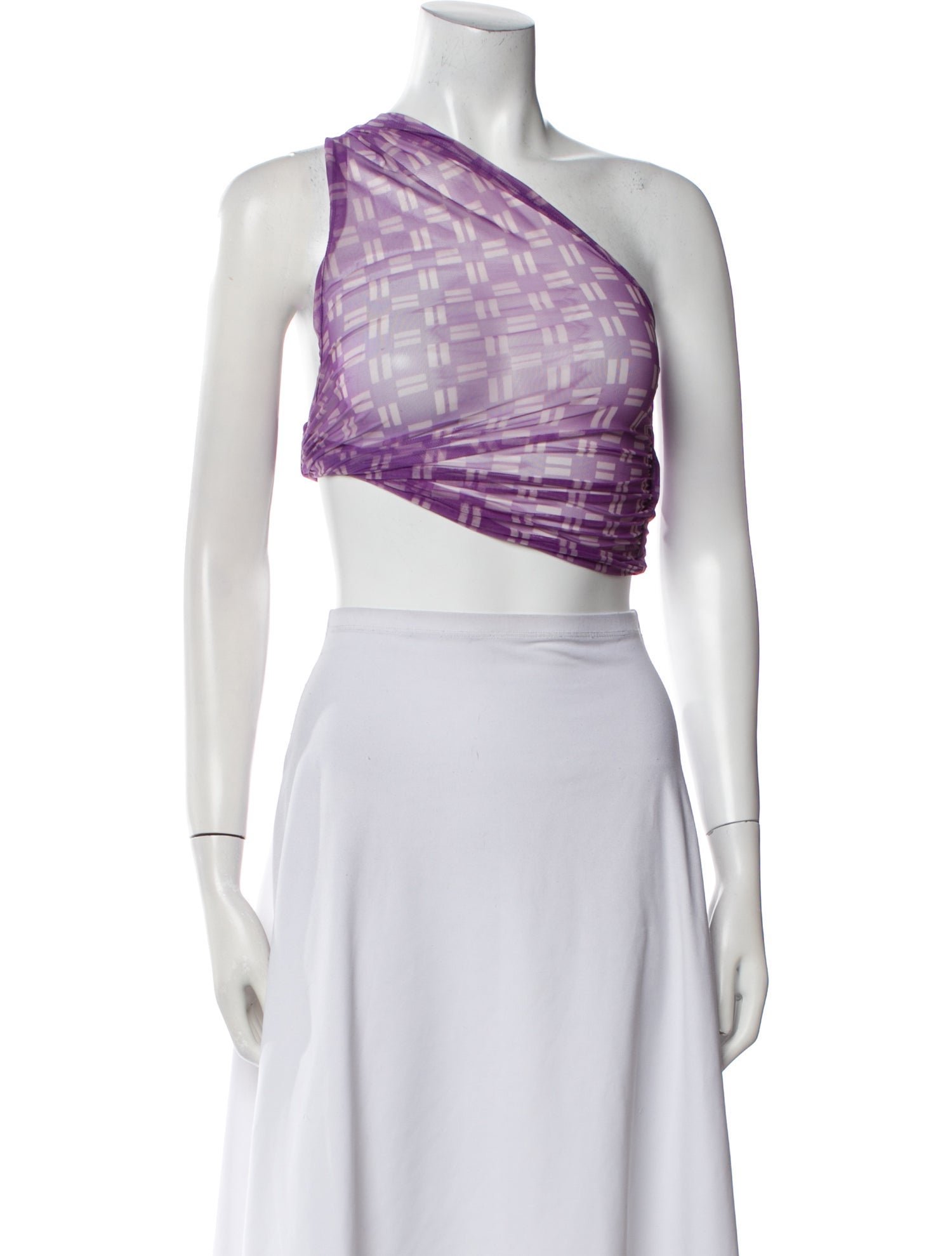 Gimaguas Printed One-Shoulder Crop Top