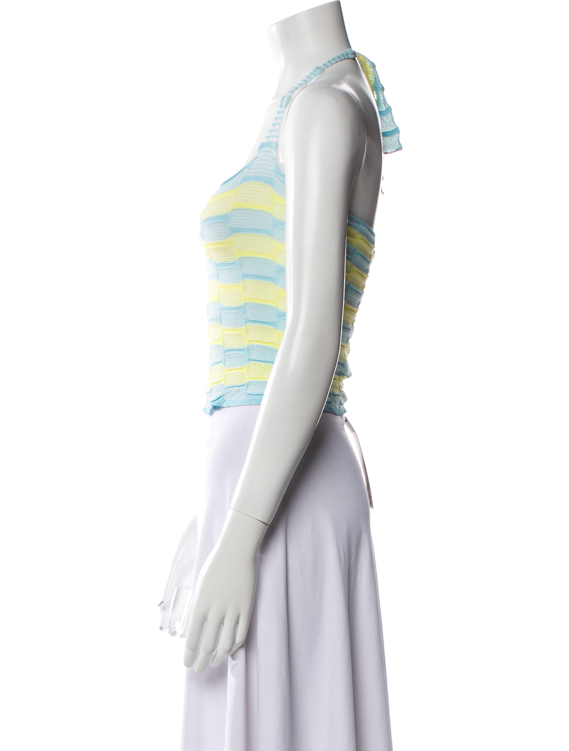 Gimaguas Striped Square Neckline Crop Top