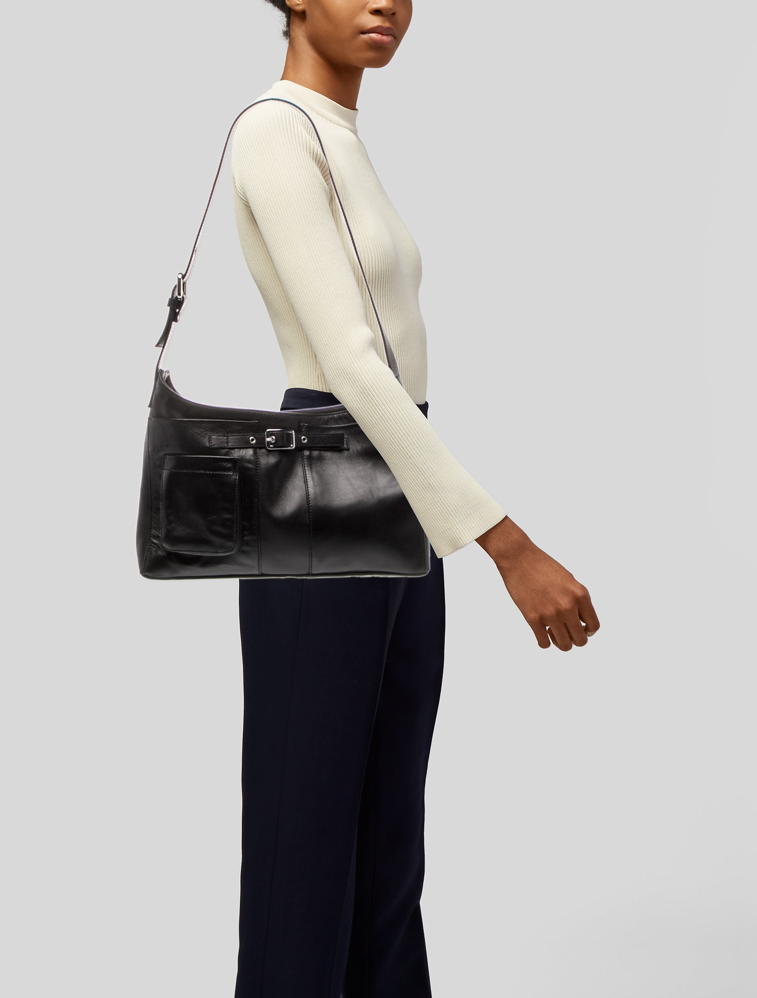 ☆美品・シリアル付☆Chloé Silverado レザーハンドバッグ ブラック luxury-women-chloe-used-