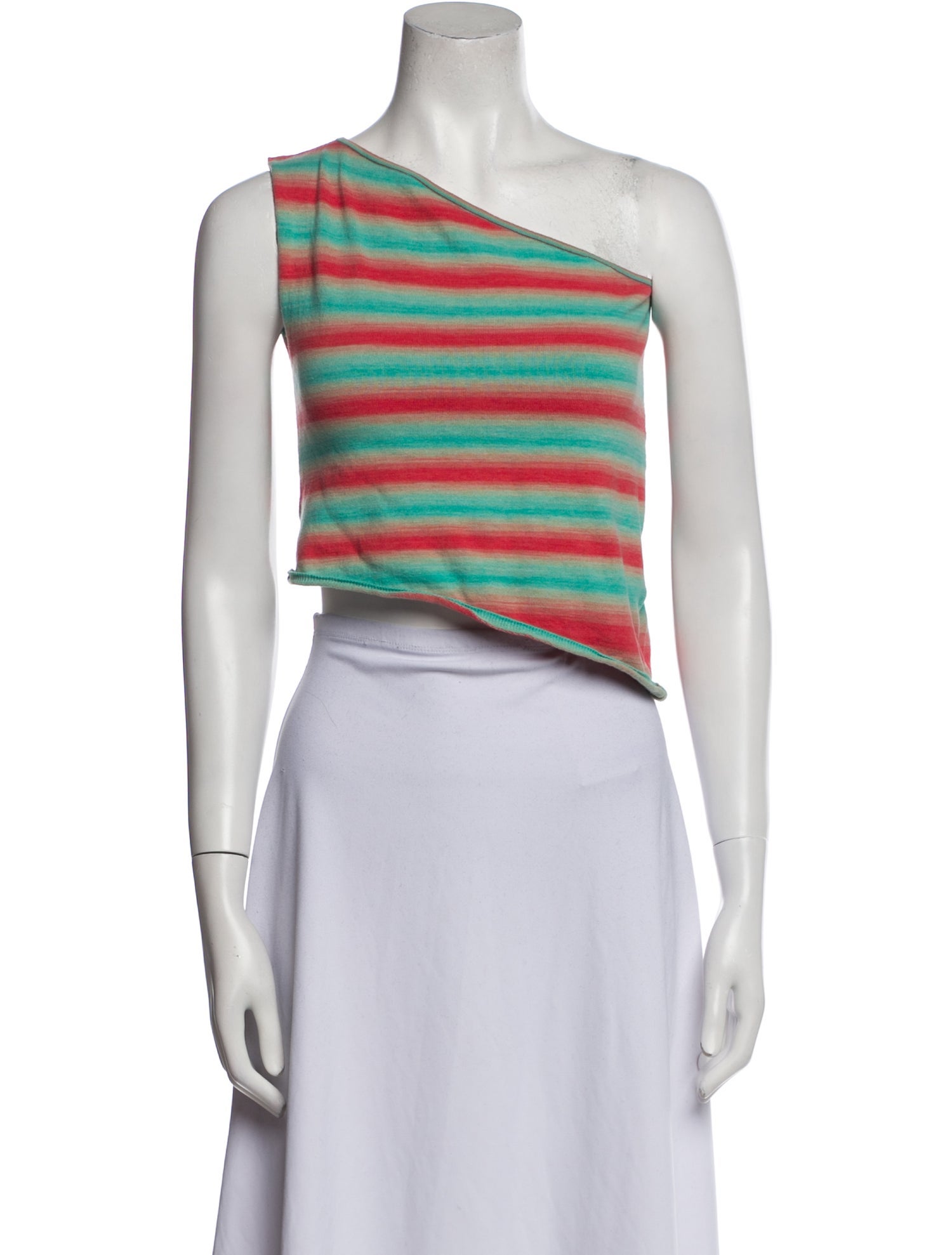 Gimaguas Striped One-Shoulder Crop Top