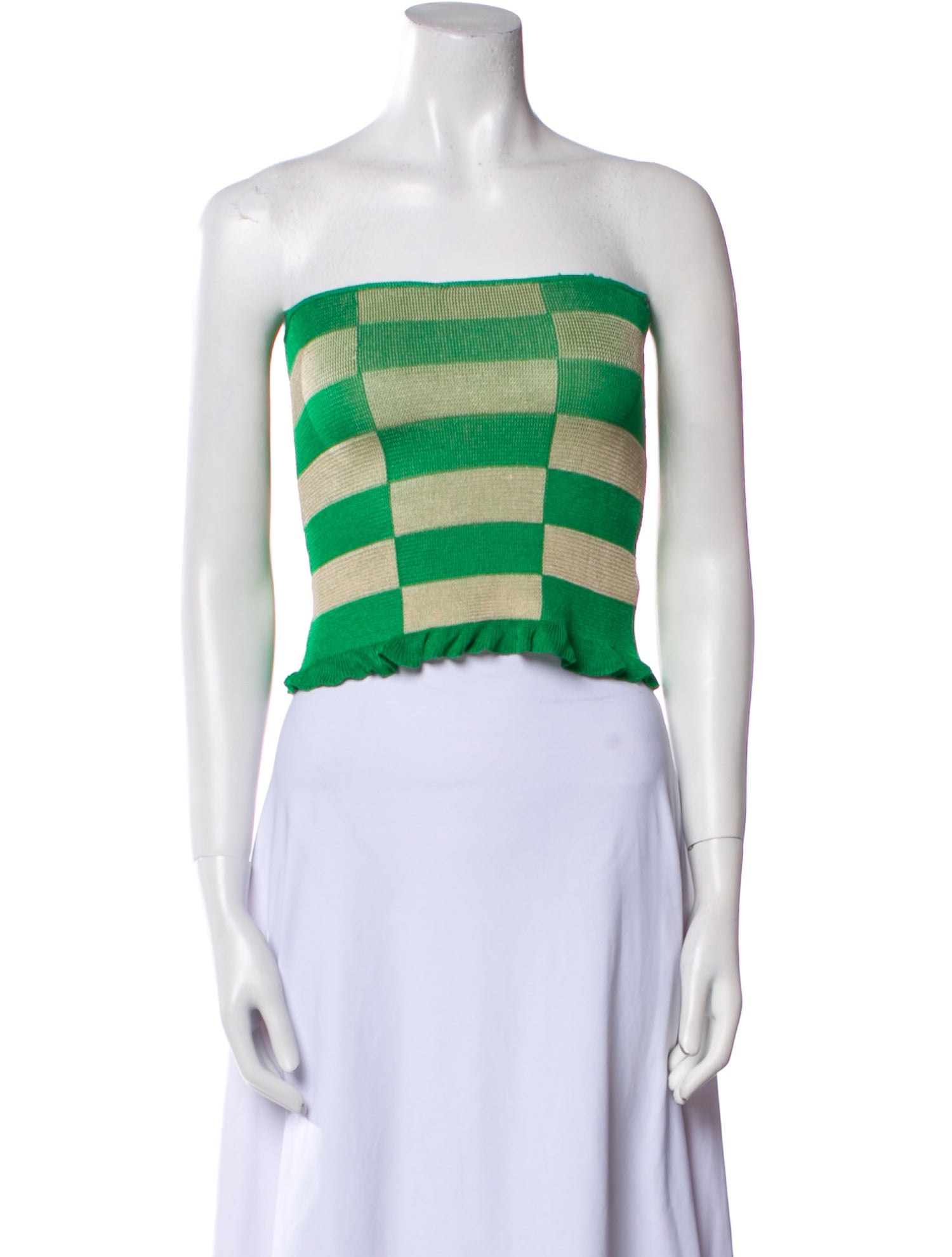 Gimaguas Striped Strapless Crop Top