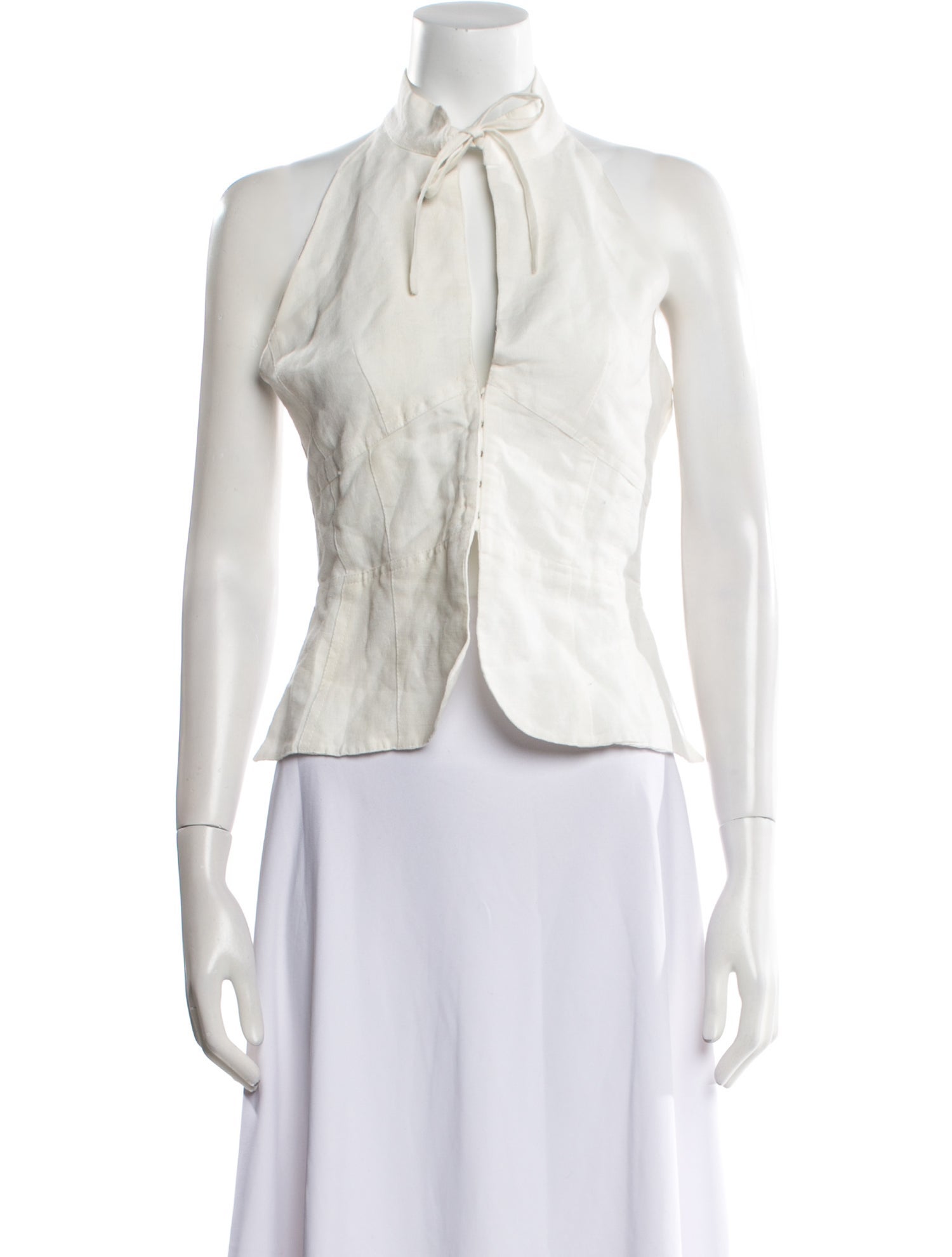 Gimaguas Tie Neck Sleeveless Crop Top