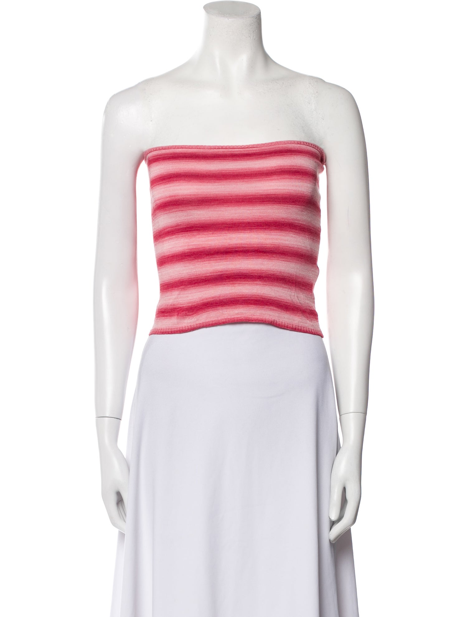 Gimaguas Striped Strapless Crop Top