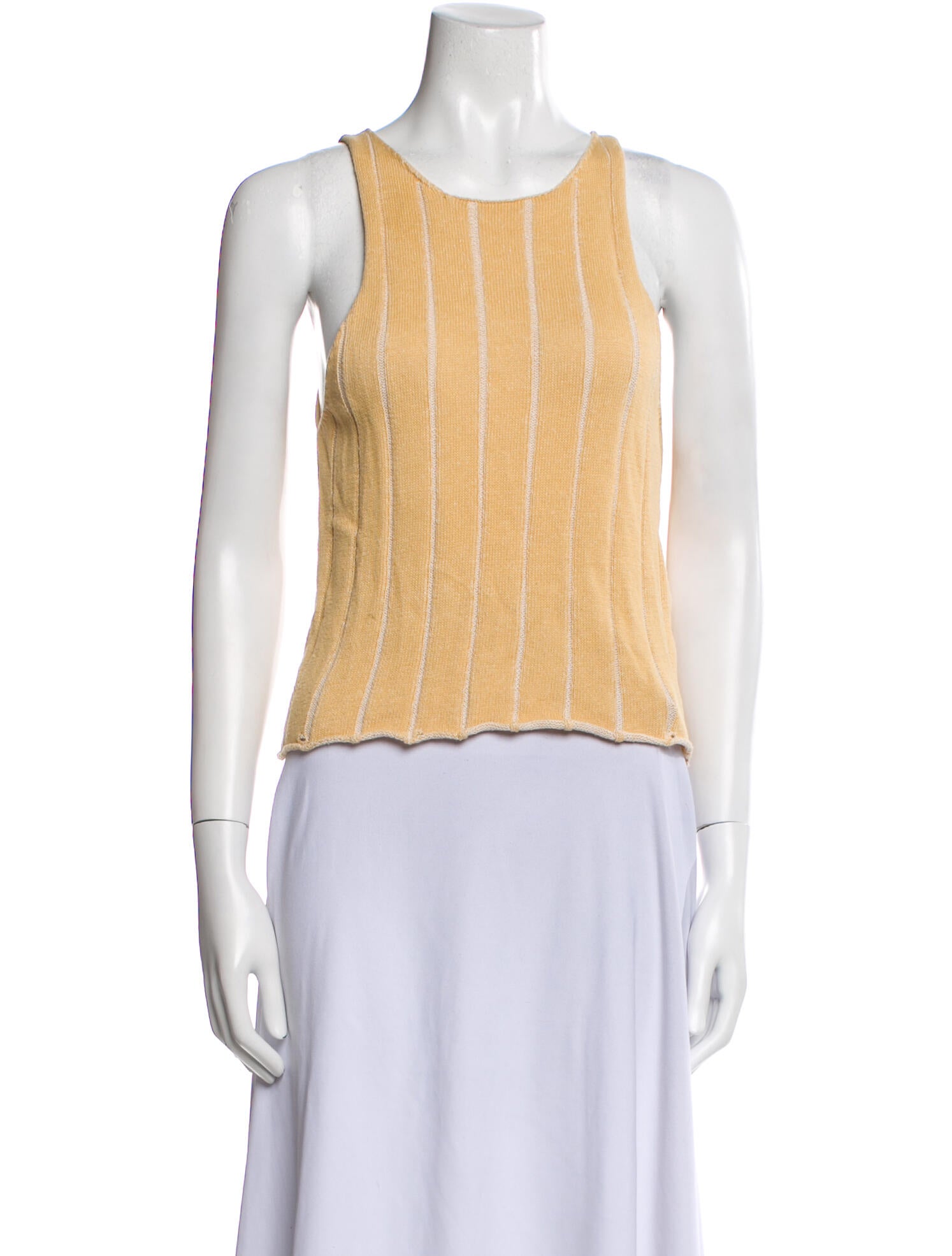 Gimaguas Striped Scoop Neck Crop Top