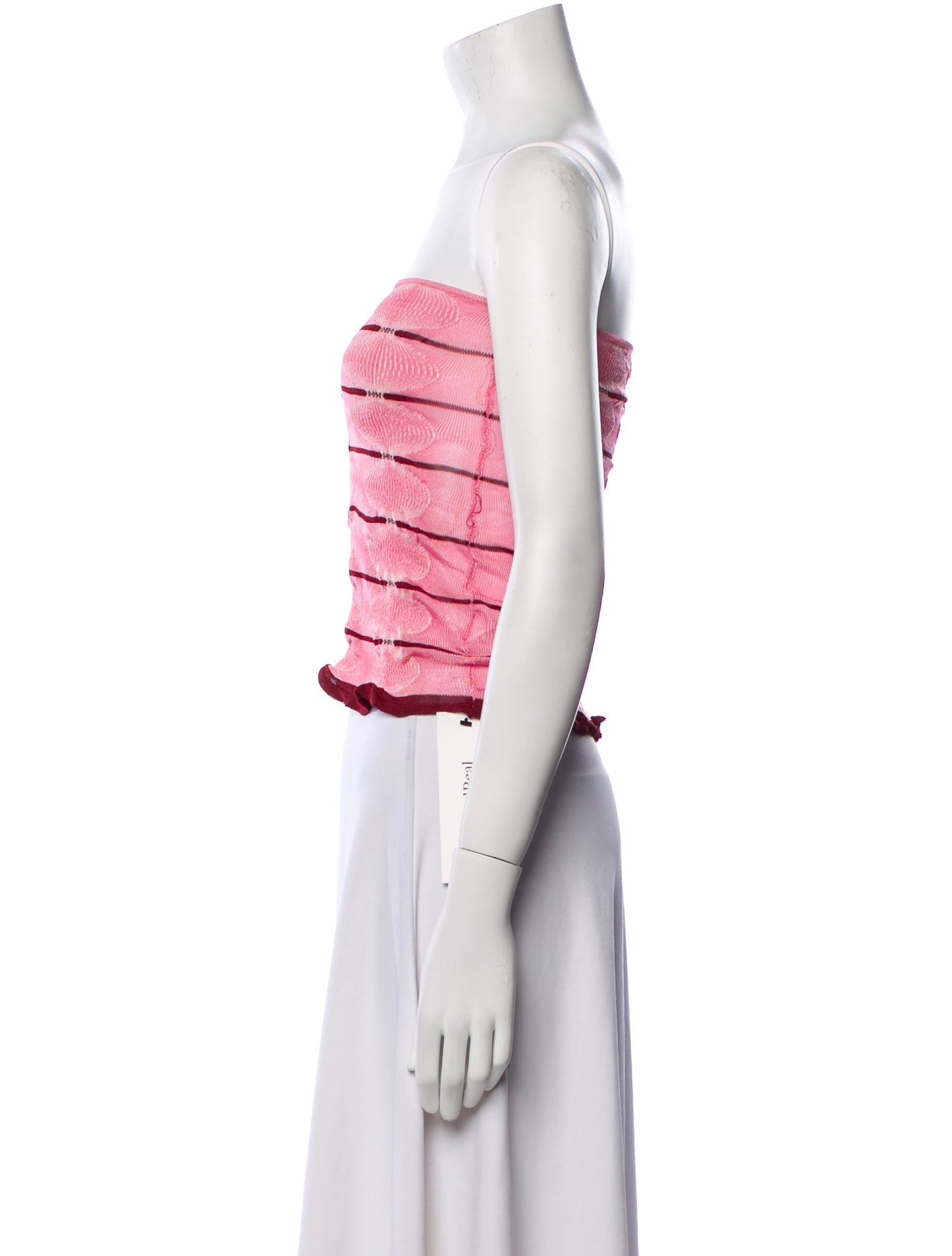 Gimaguas Striped Strapless Crop Top