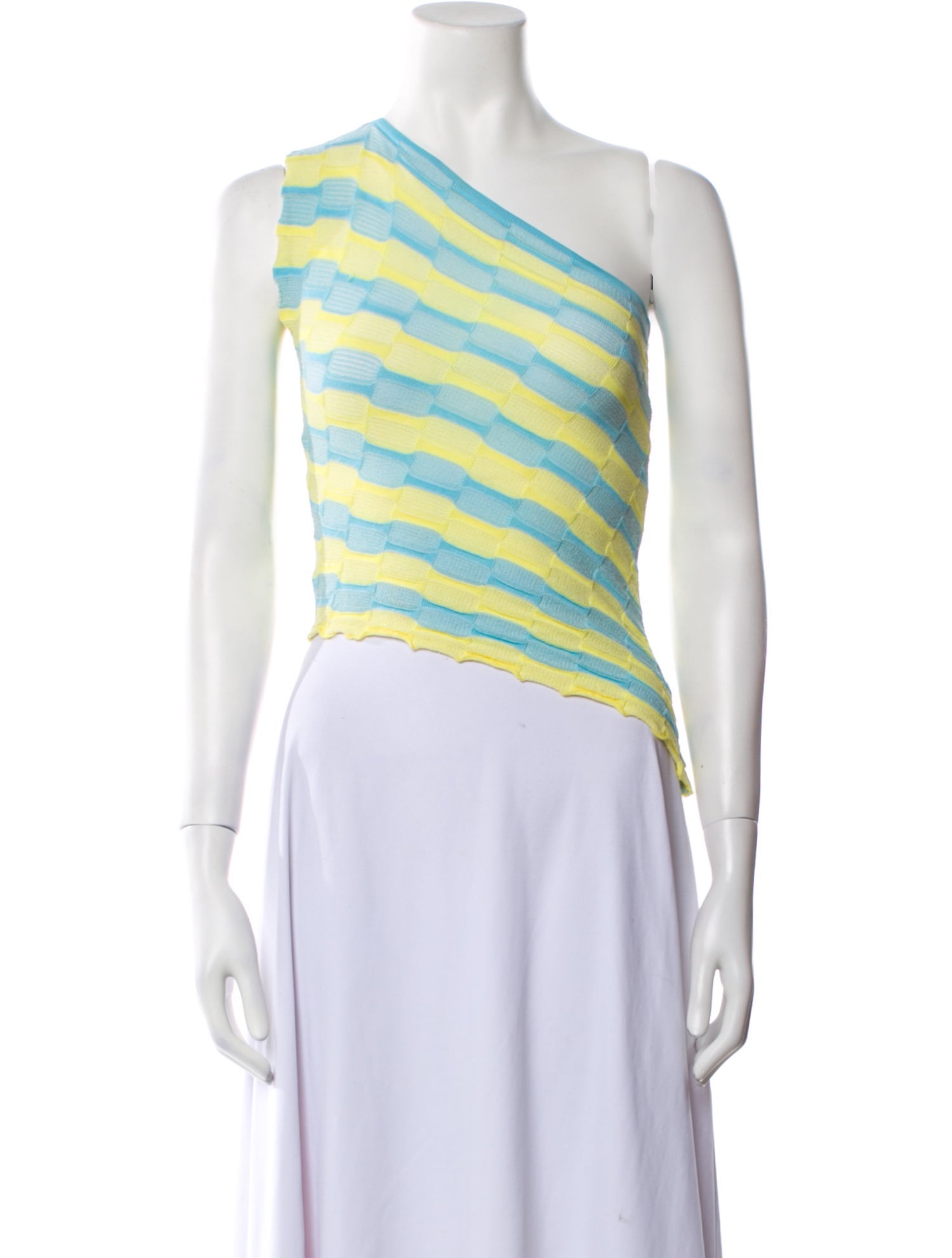 Gimaguas Striped One-Shoulder Crop Top