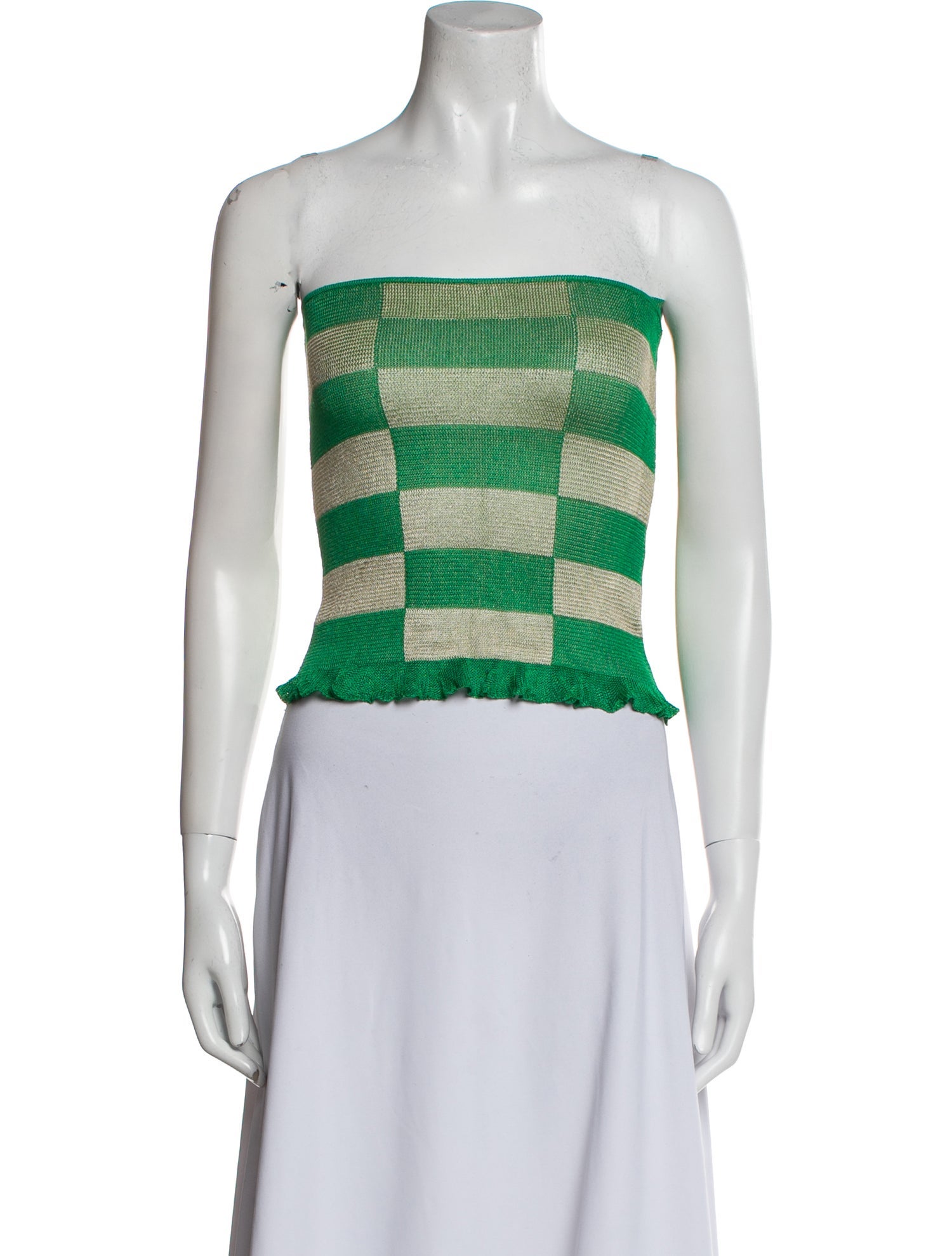 Gimaguas Plaid Print Strapless Crop Top