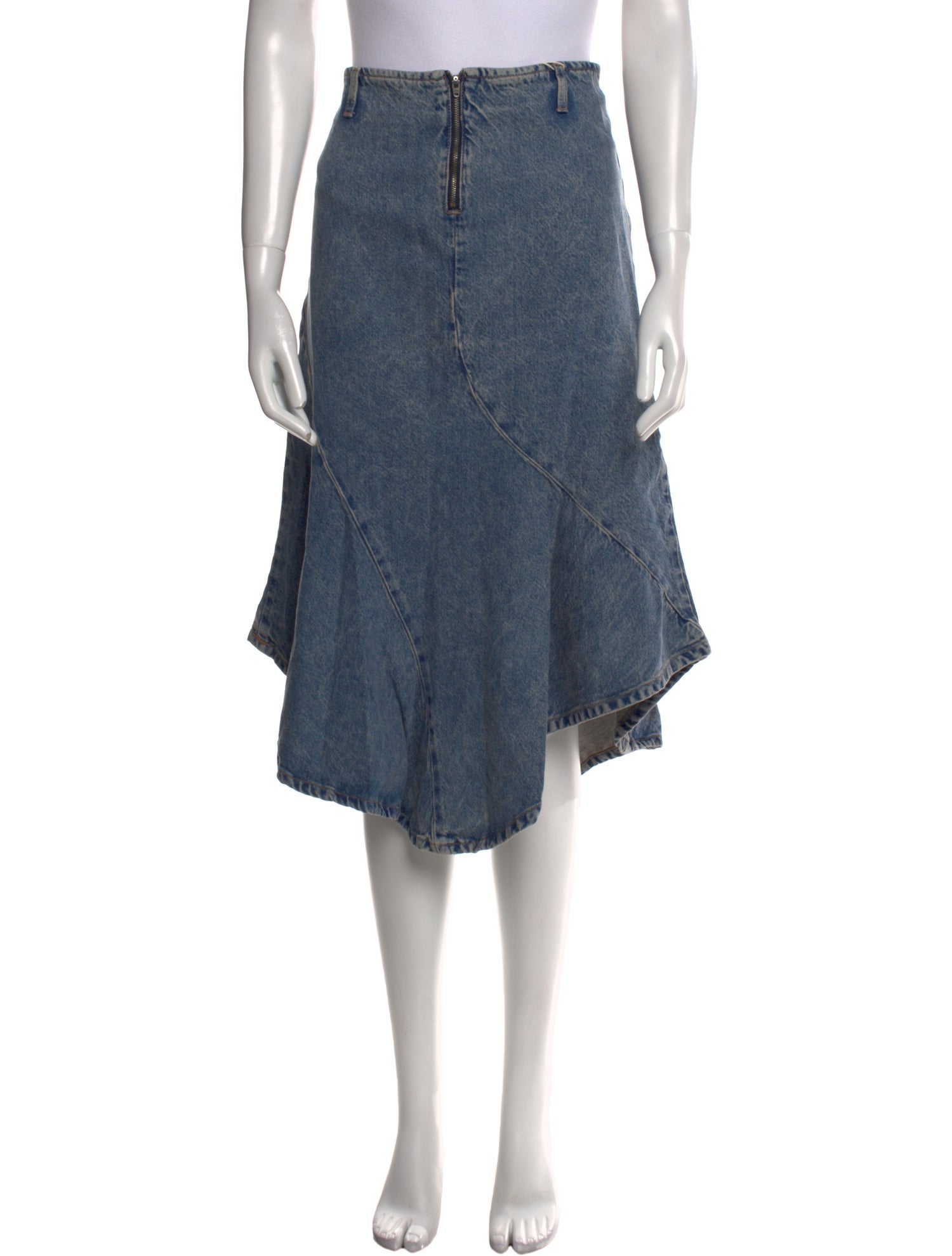 Gimaguas Raw-Edge Trim Knee-Length Skirt