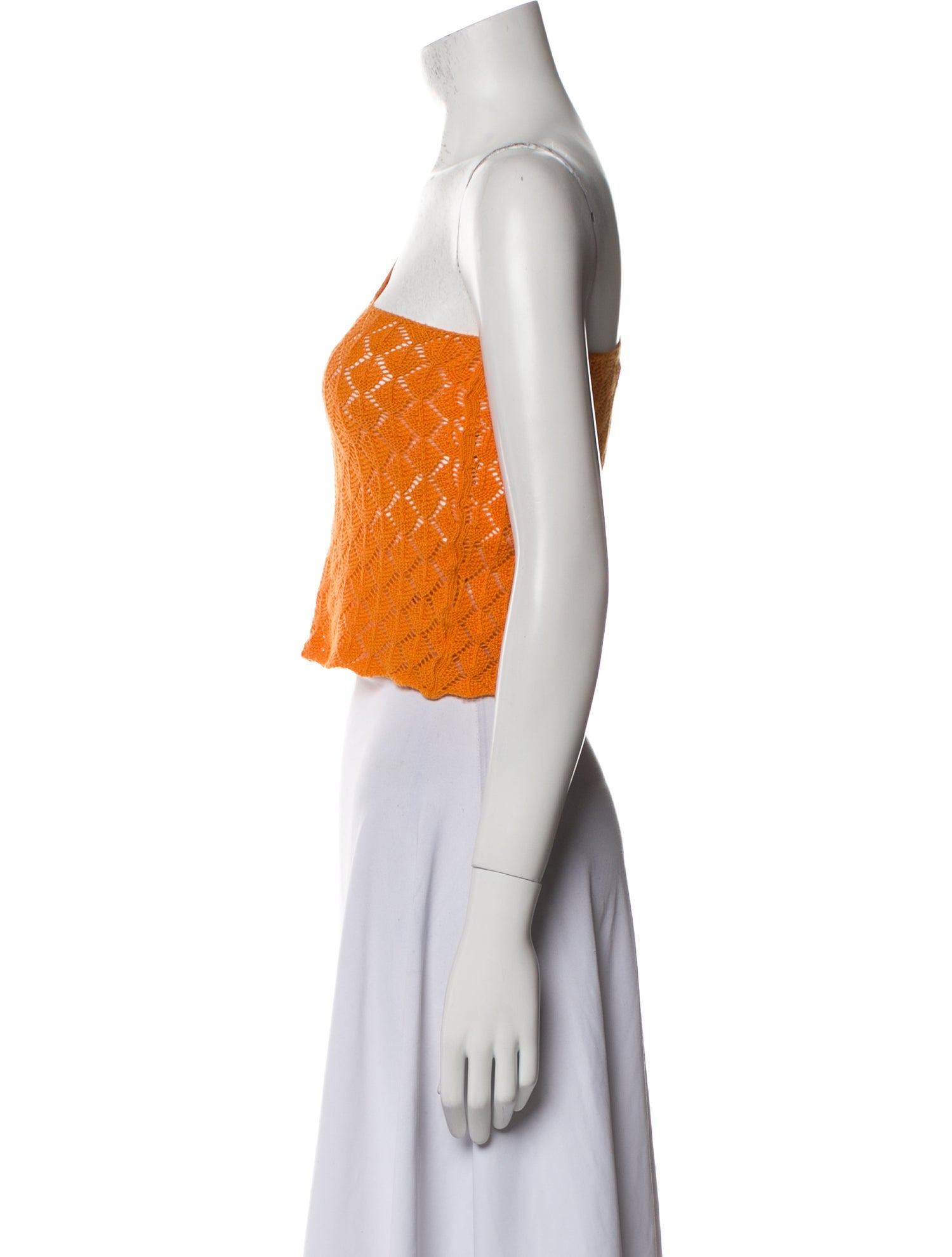 Gimaguas Lace Pattern One-Shoulder Crop Top