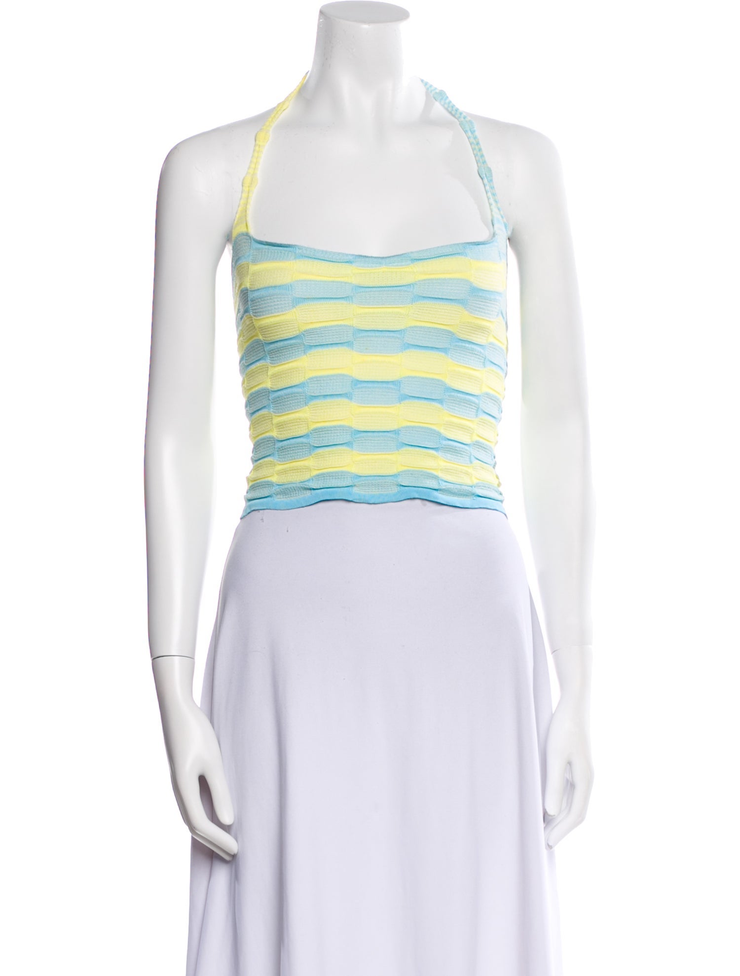 Gimaguas Striped Halterneck Crop Top