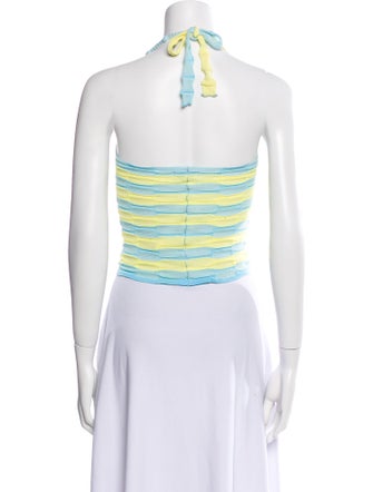 Gimaguas Striped Halterneck Crop Top
