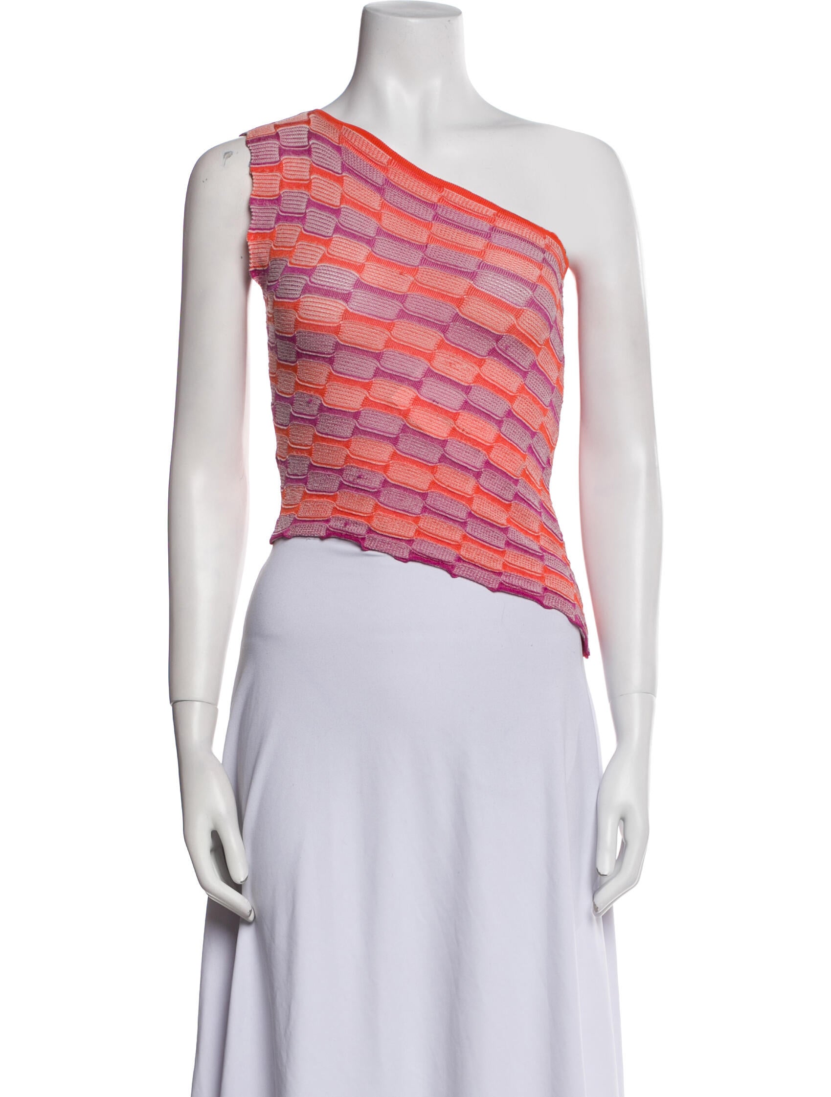 Gimaguas Striped One-Shoulder Crop Top