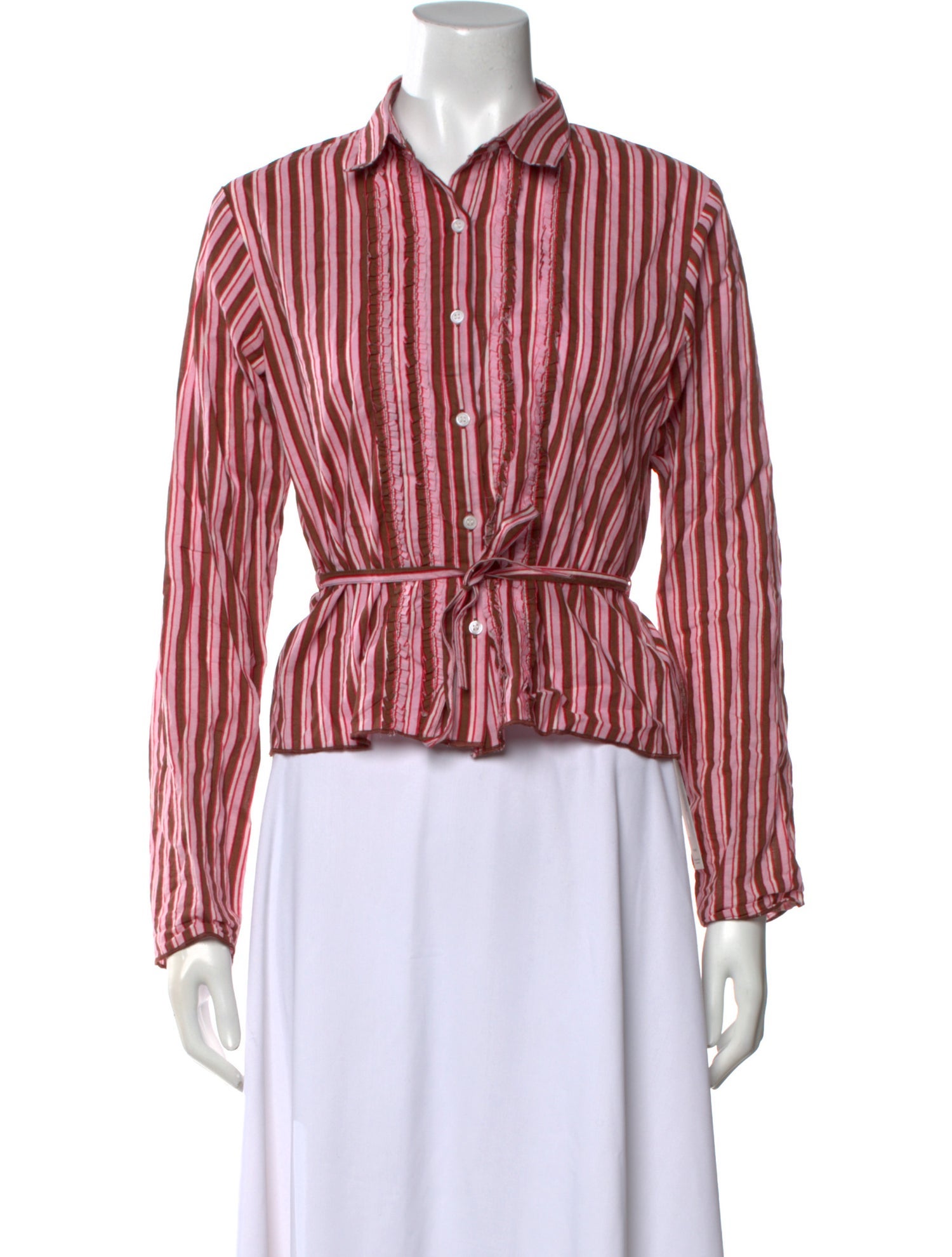 Gimaguas Striped Long Sleeve Button-Up Top
