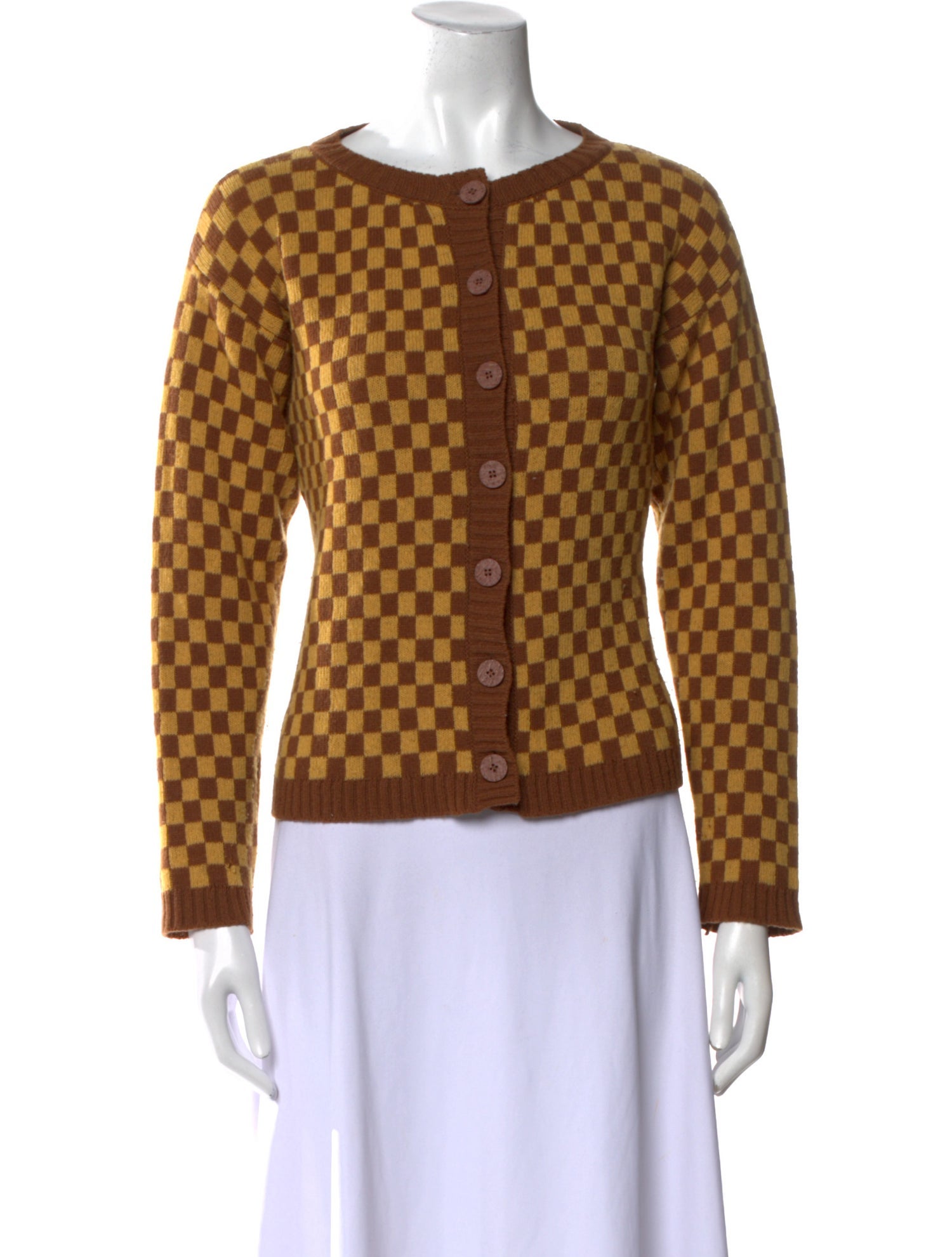 Gimaguas Wool Plaid Print Sweater