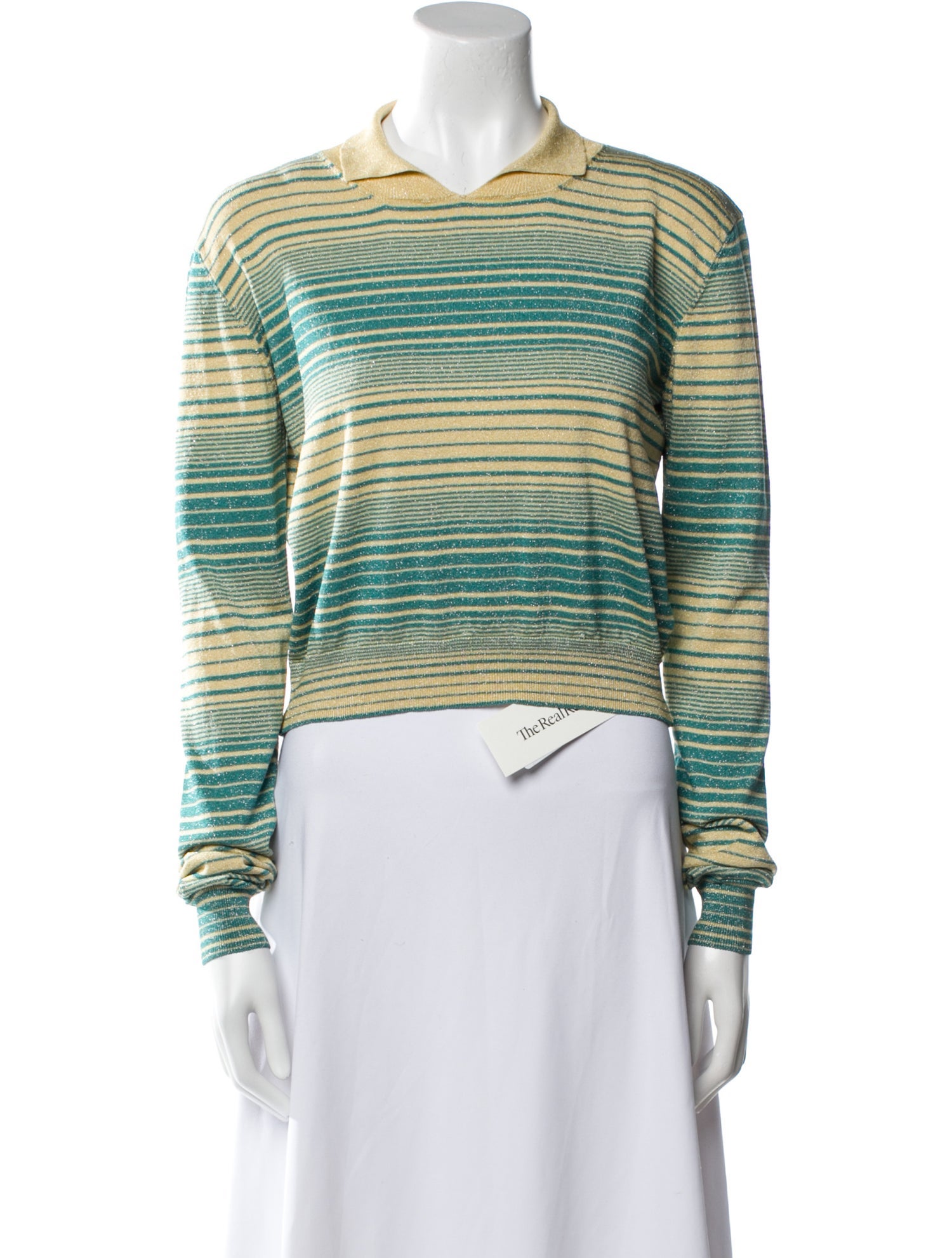 Gimaguas Striped Mock Neck Crop Top