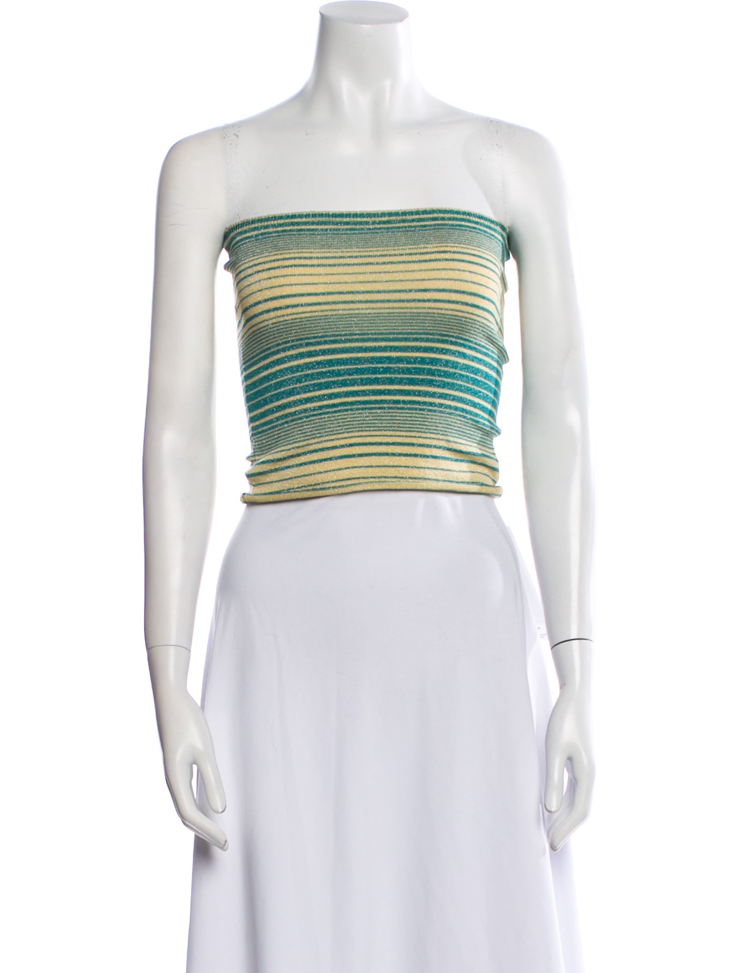 Gimaguas Striped Strapless Crop Top