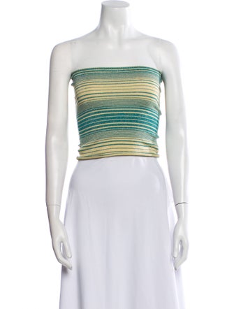 Gimaguas Striped Strapless Crop Top