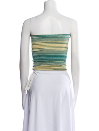 Gimaguas Striped Strapless Crop Top