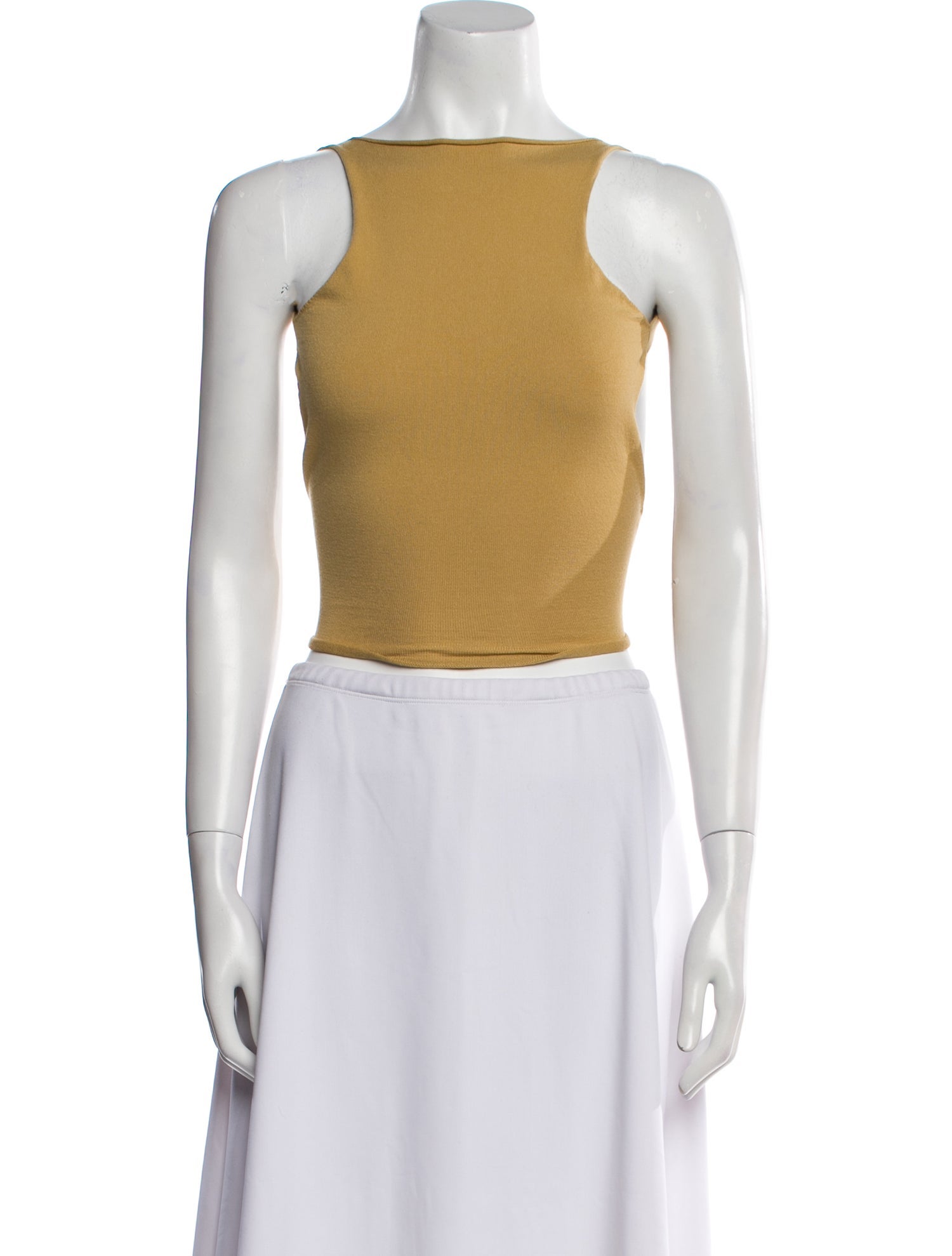 Gimaguas Bateau Neckline Sleeveless Crop Top