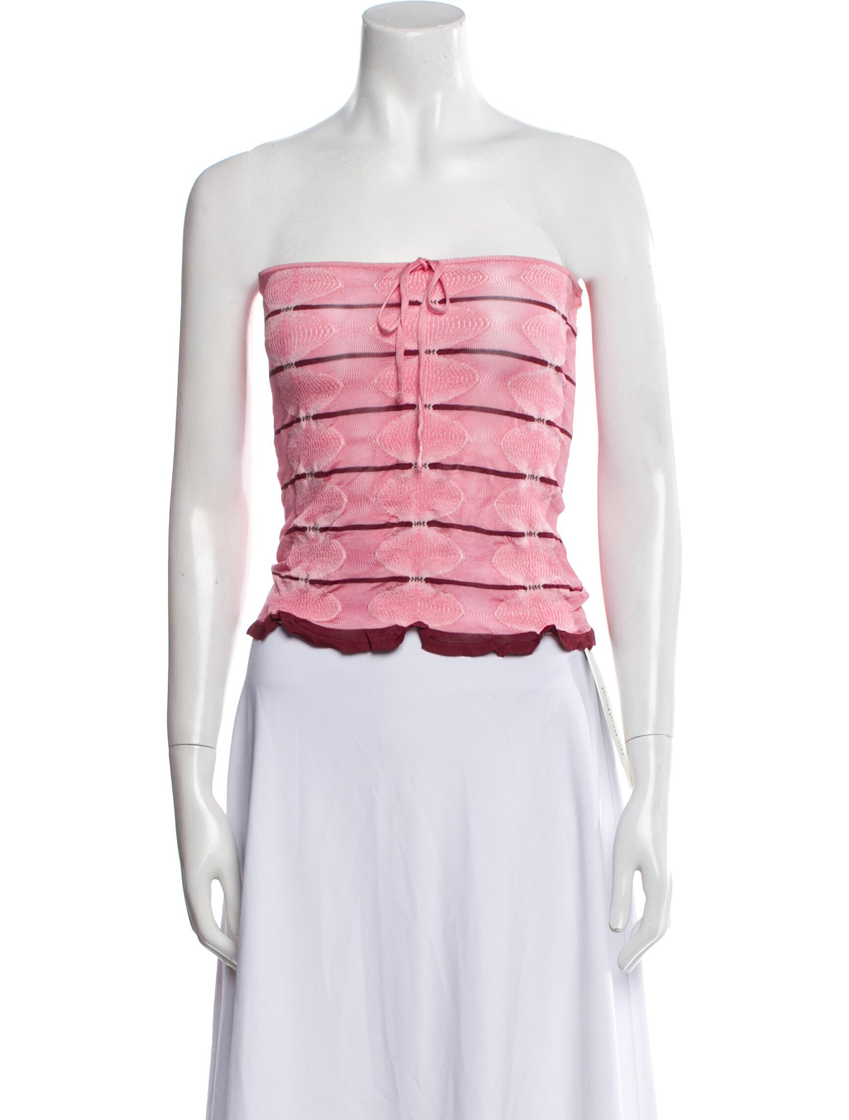 Gimaguas Striped Strapless Crop Top