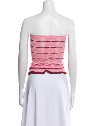 Gimaguas Striped Strapless Crop Top