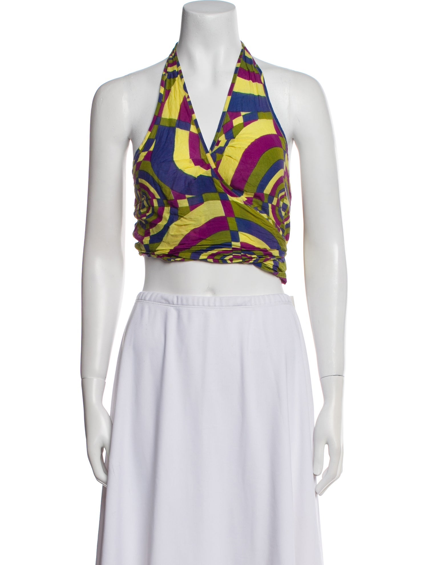 Gimaguas Printed Halterneck Crop Top