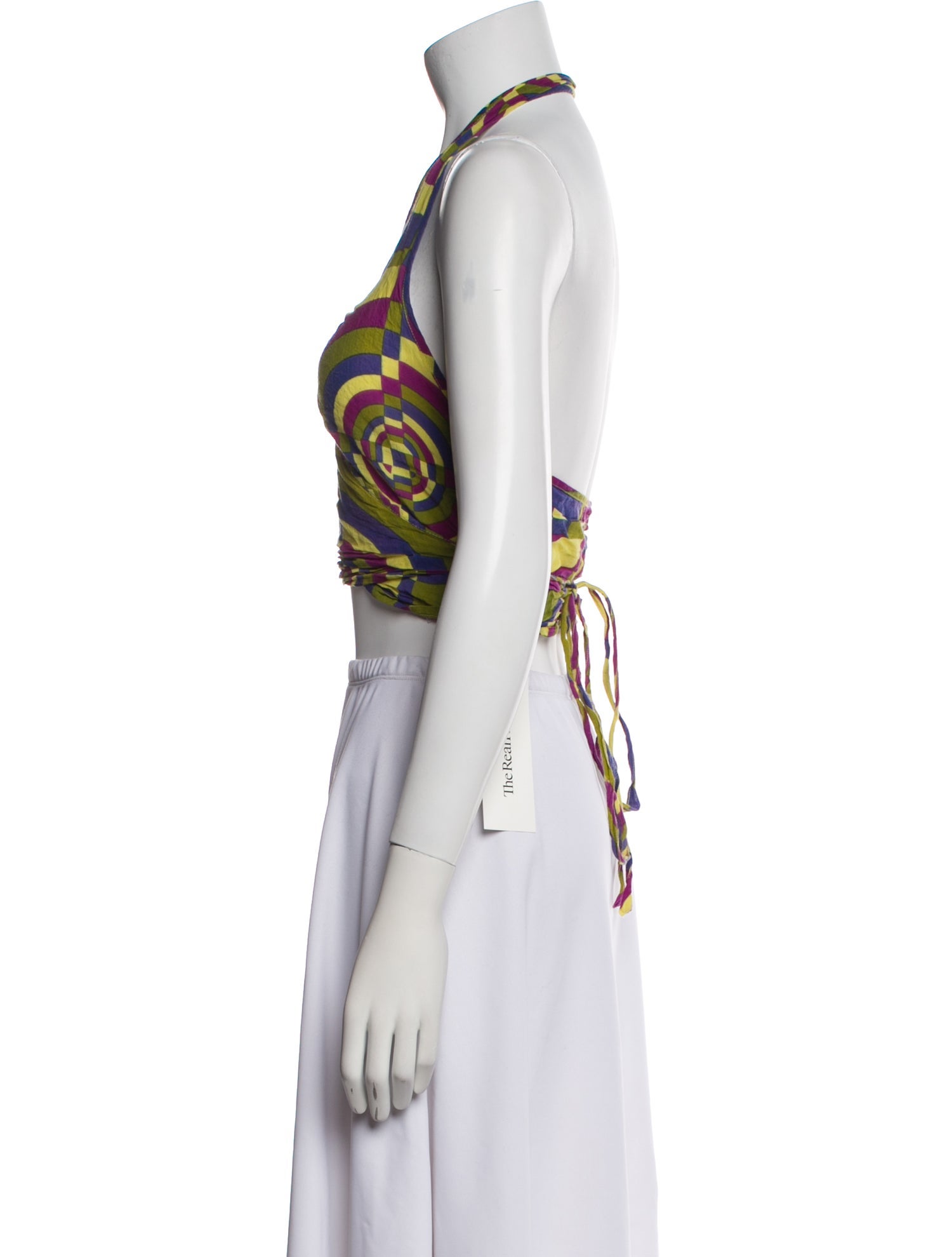 Gimaguas Printed Halterneck Crop Top